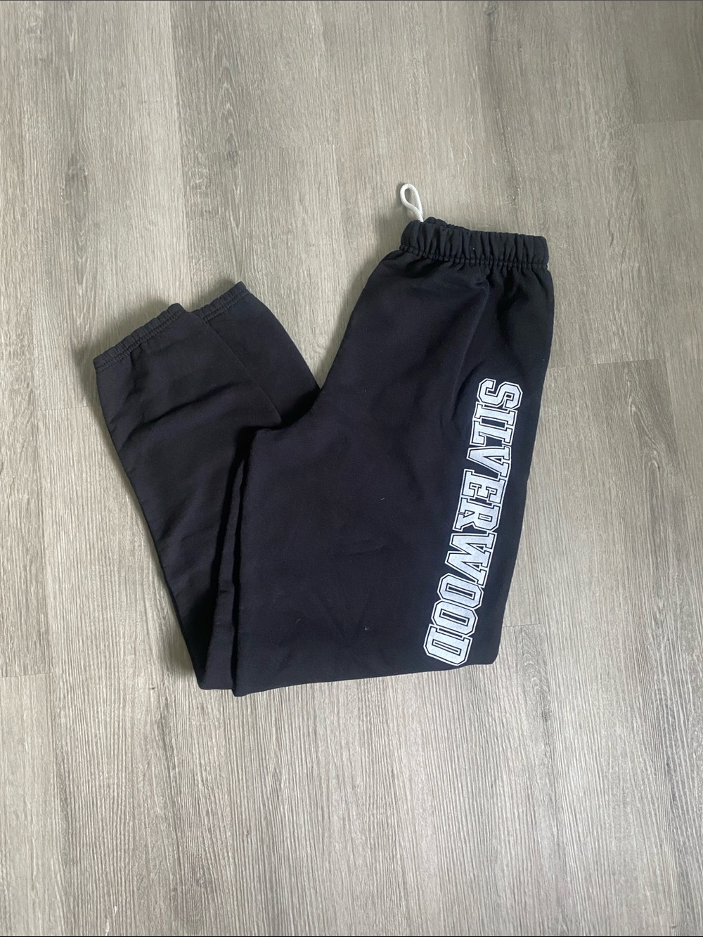 Silver Jeans Black Jogger Sweatpants with White Side Logo - Kids